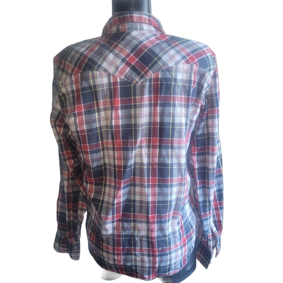 Levi's Red and Blue Plaid Button Up Shirt  L - Picture 4 of 5